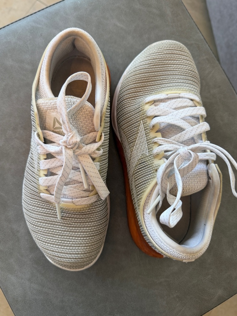 Reebok CrossFit White and Light Gray Knit Sneakers